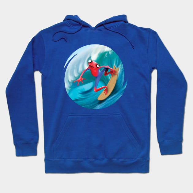 Funny surfing frog Hoodie by TMBTM